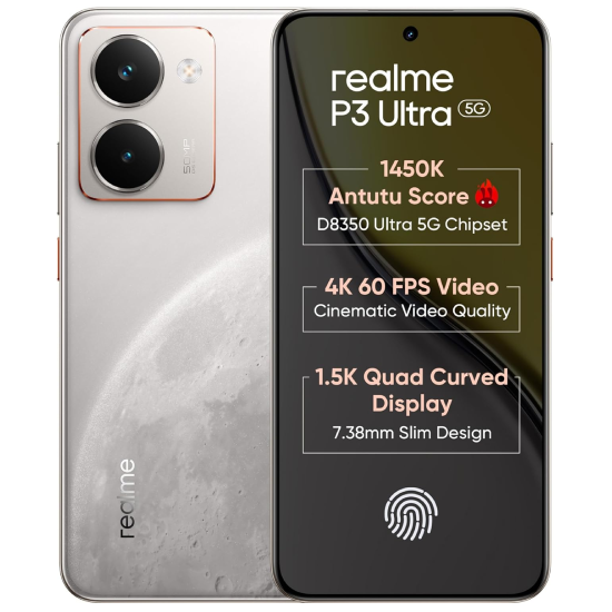 realme P3 Ultra 5G (Glowing Lunar White, 8GB RAM, 256GB Storage)